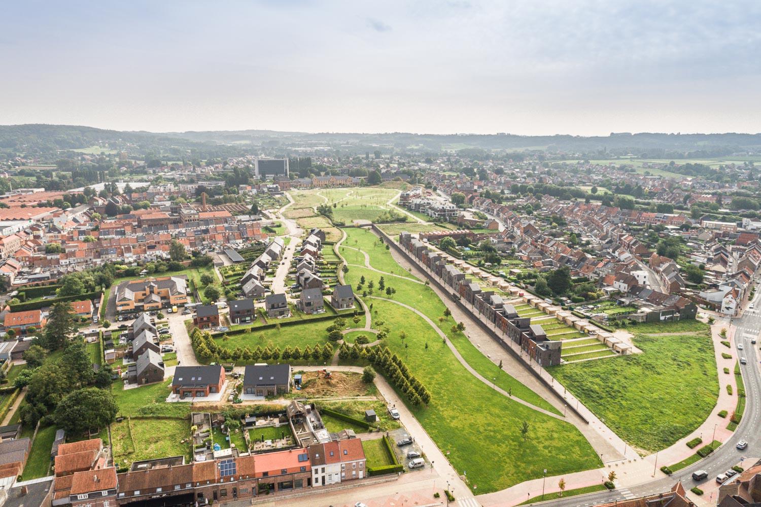 Luchtfoto residentieproject De Stadstuin en omgeving